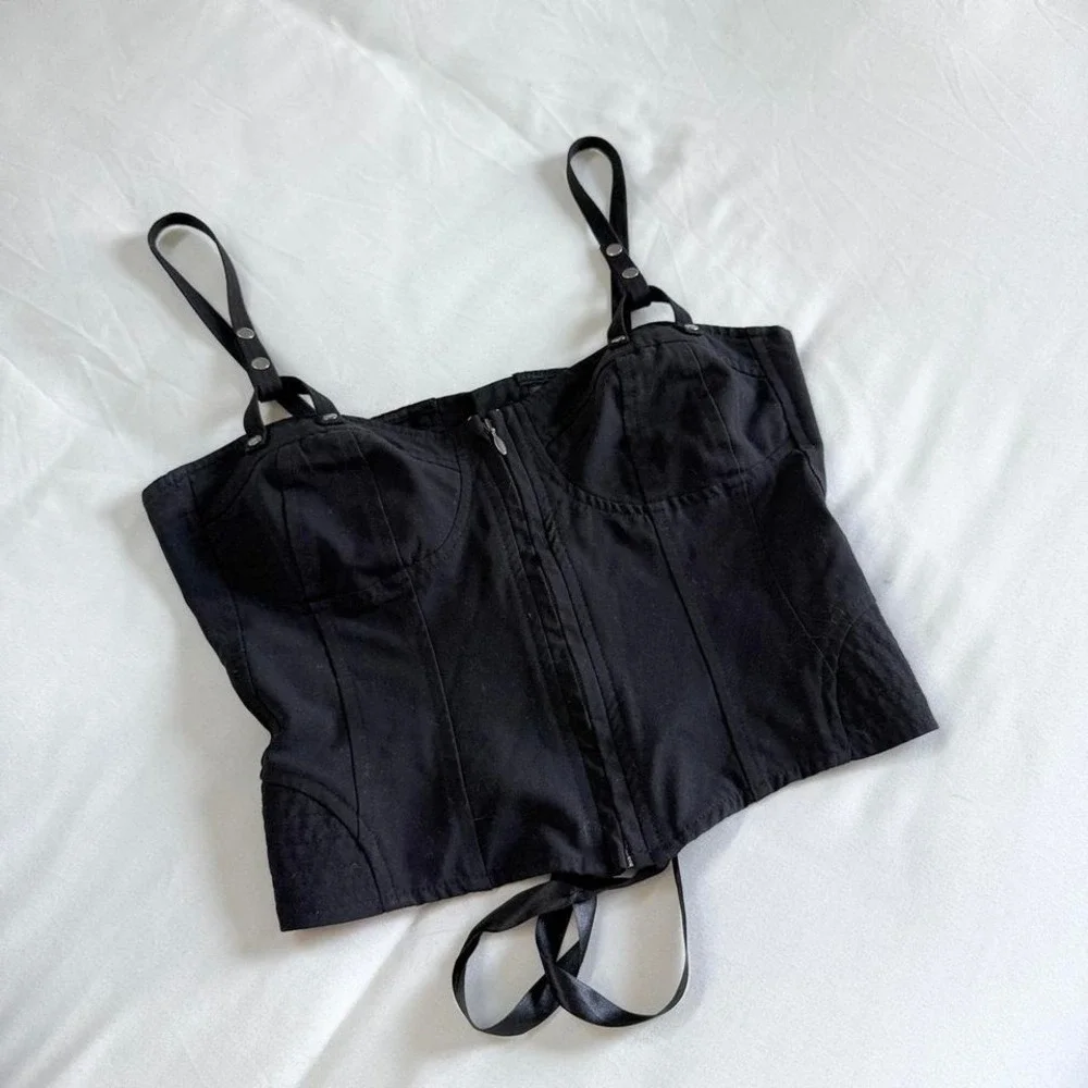 Y2K‎ black corset bustier top Bisou Bisou size 4